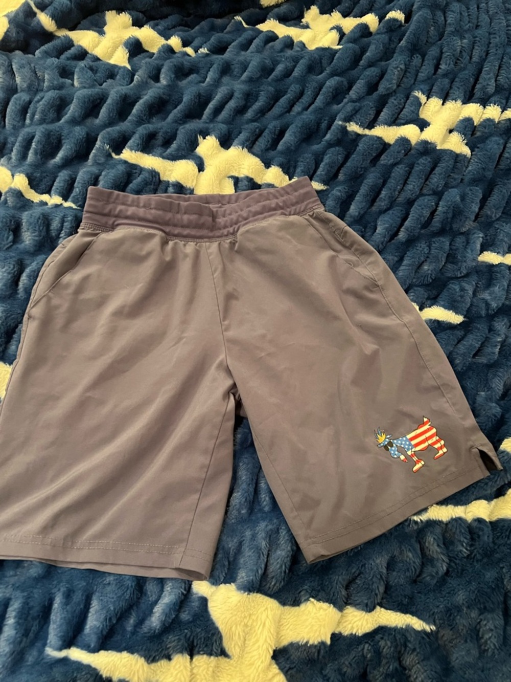 Boys Navy Blue Goat USA Athletic Shorts XL